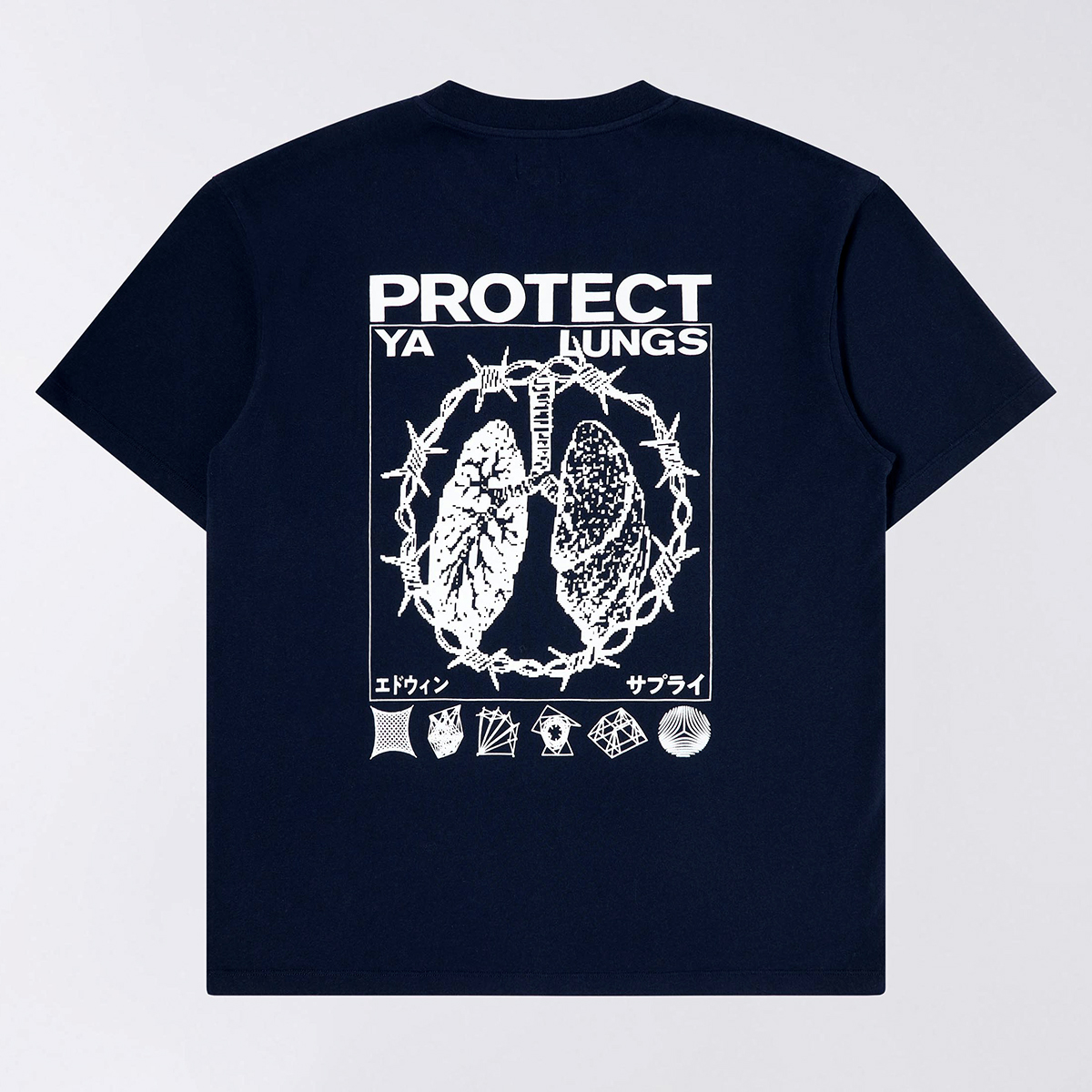 Protect Ya Lungs - Oversized Tee - Navy