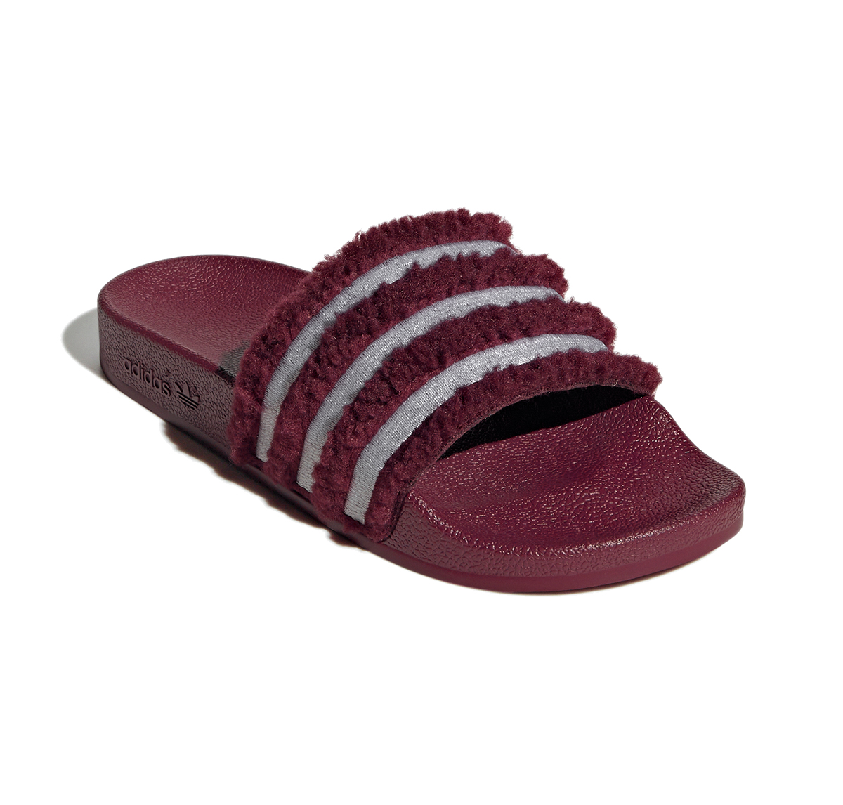 adidas Originals Adilette Fur Womens - Shadow Red front view