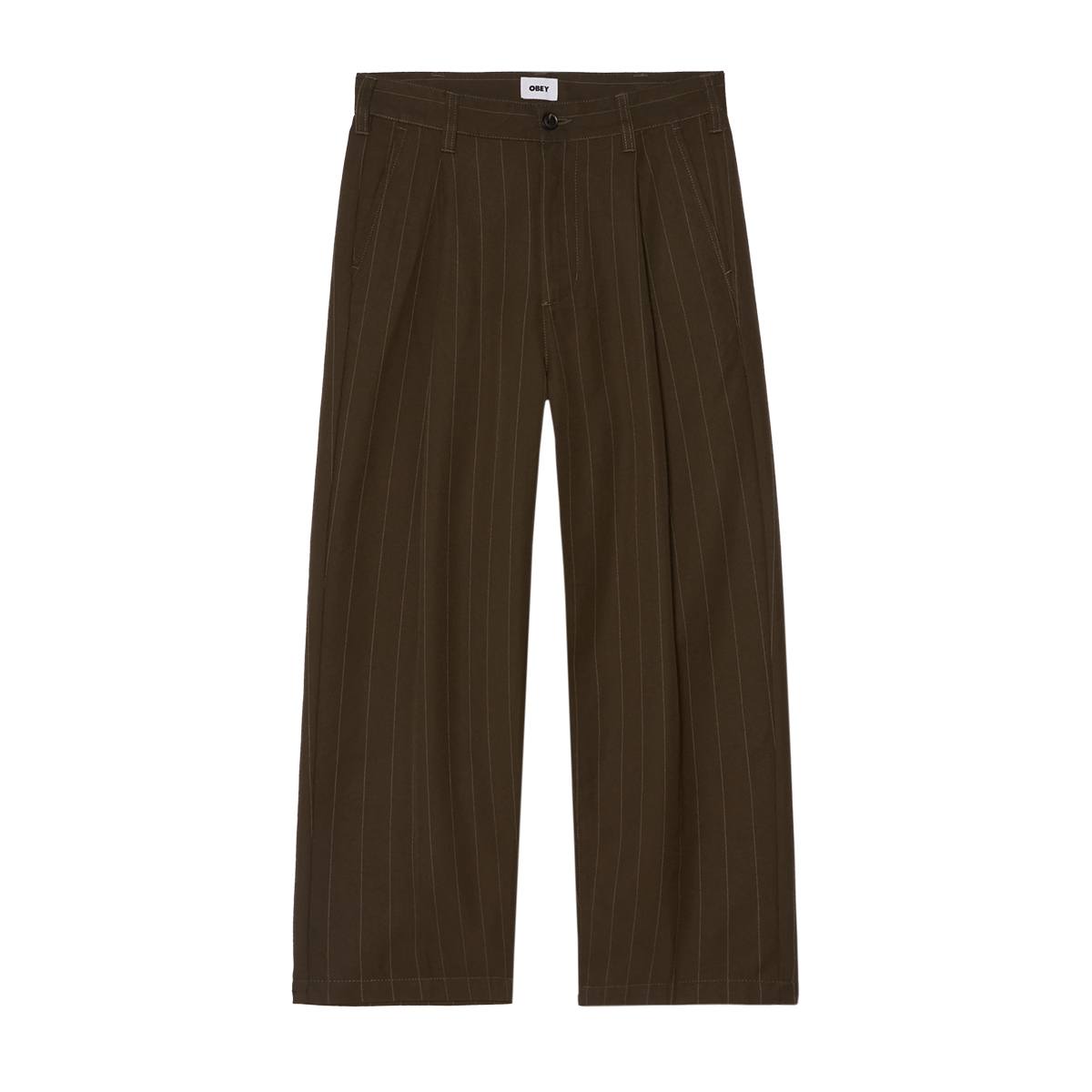 Dean Stripe Pleated Pant - Brown