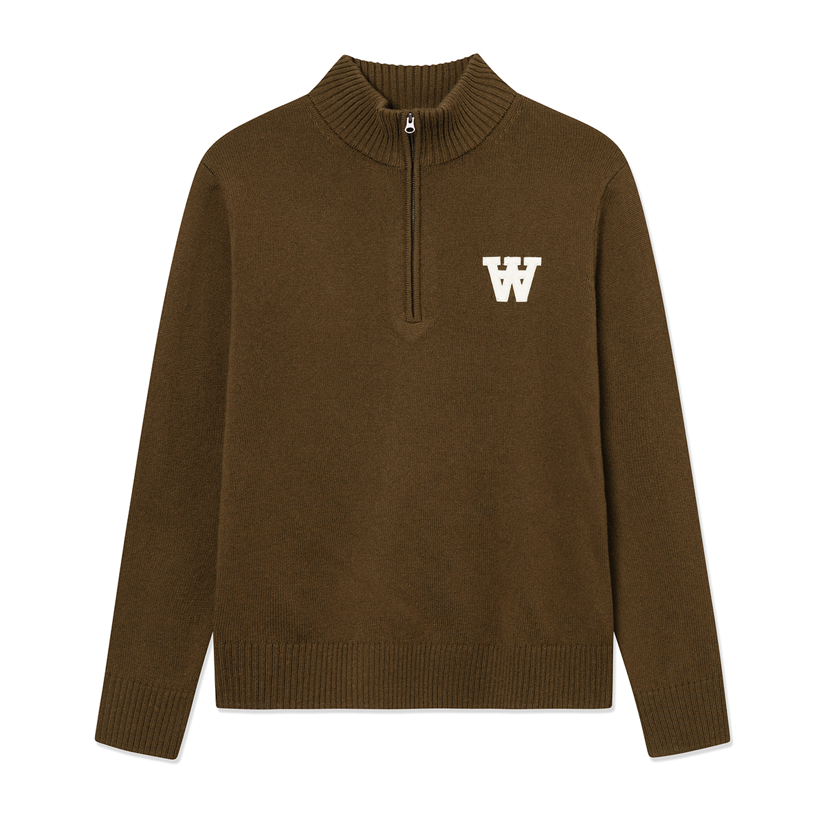 Tay Halfzip Stricksweatshirt - Brown