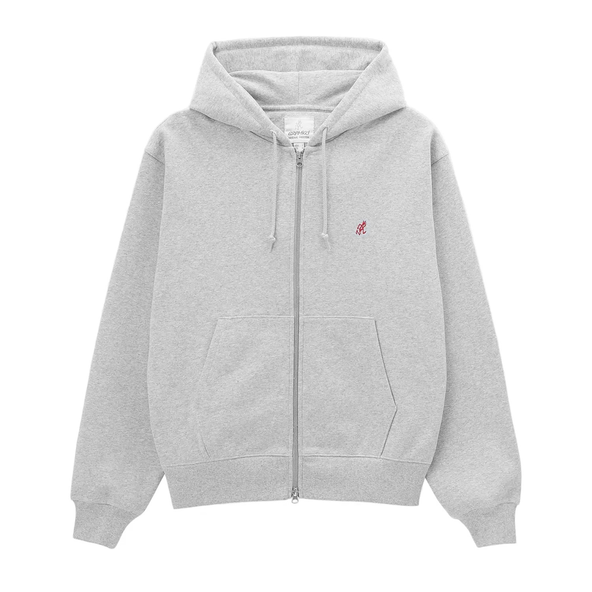 One Point Zip Hoodie - Heather Grey