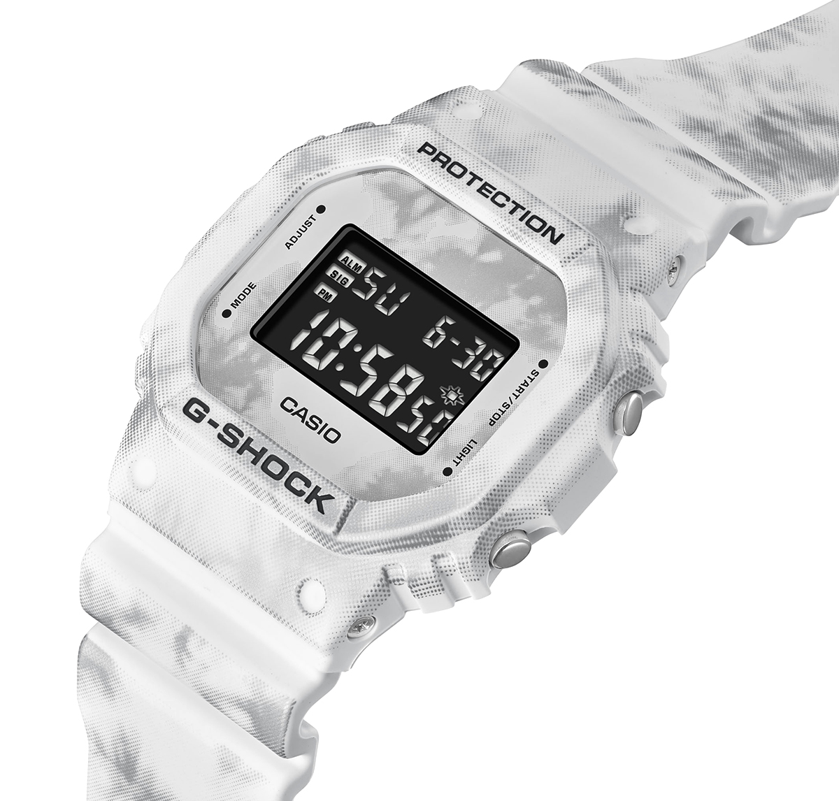 G-Shock DW-5600GC-7ER - Snow Camo - White detail
