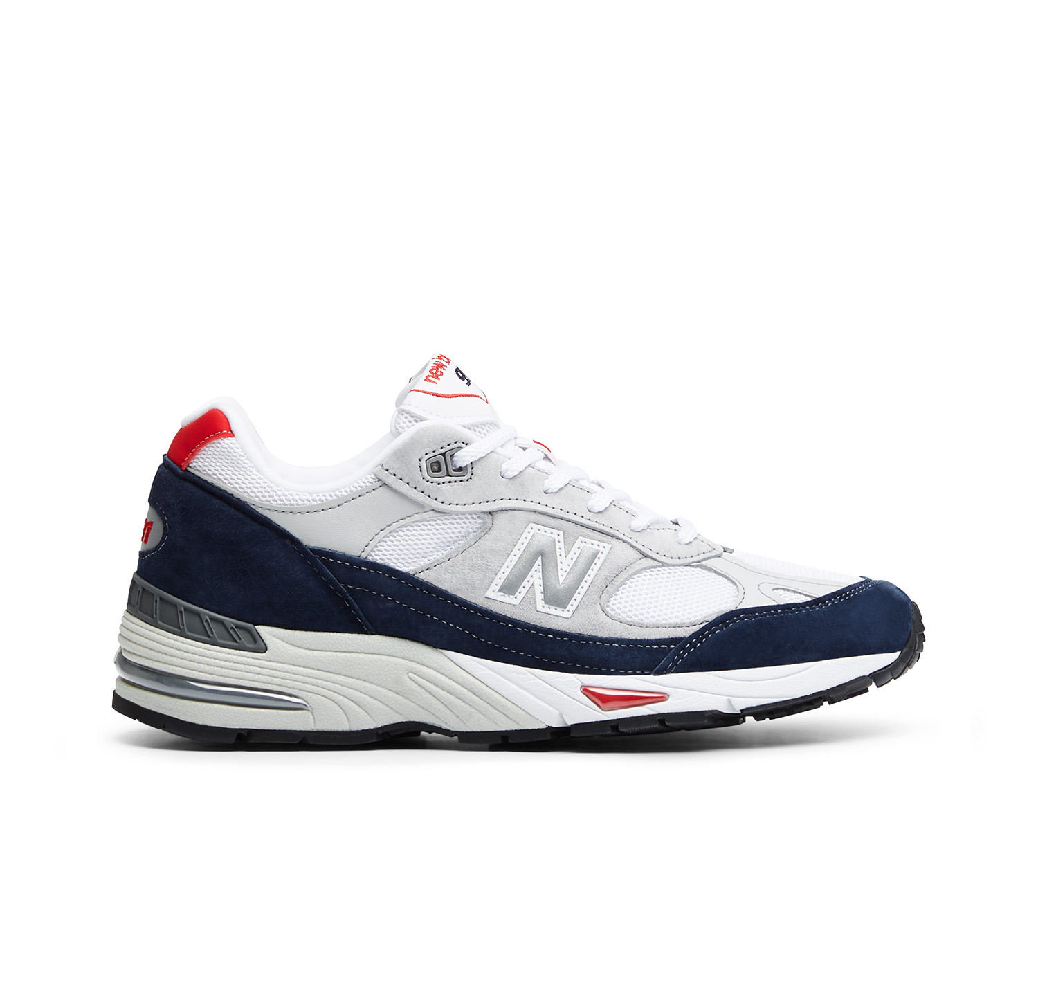 NEW BALANCE 991 - White Navy Red - Made In UK