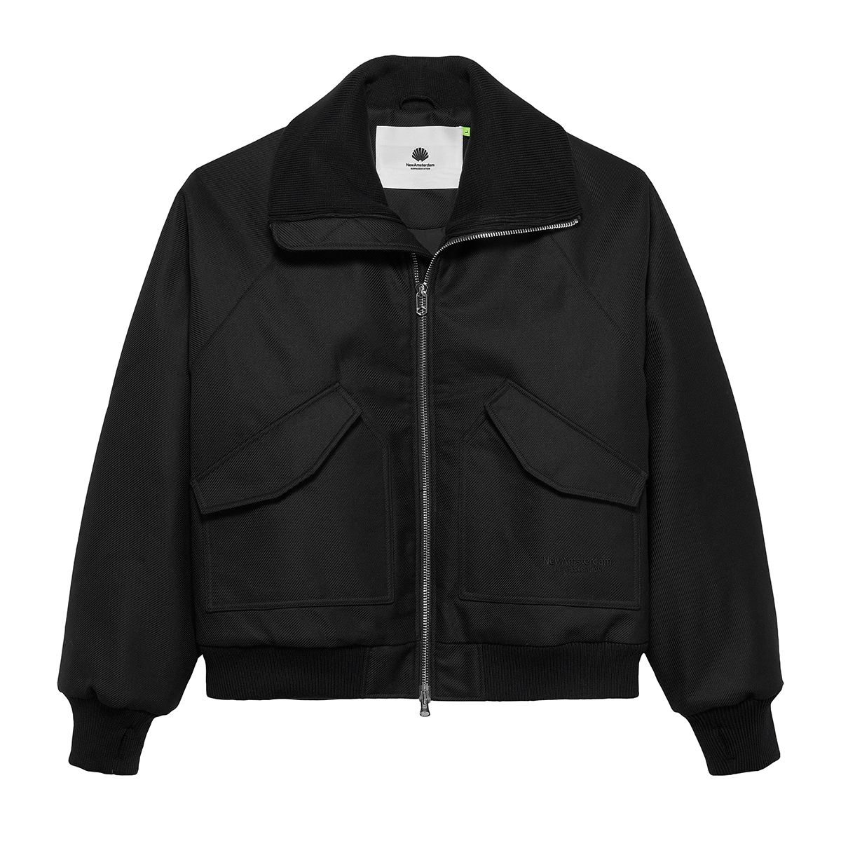Wool Bomber Jacket- Black