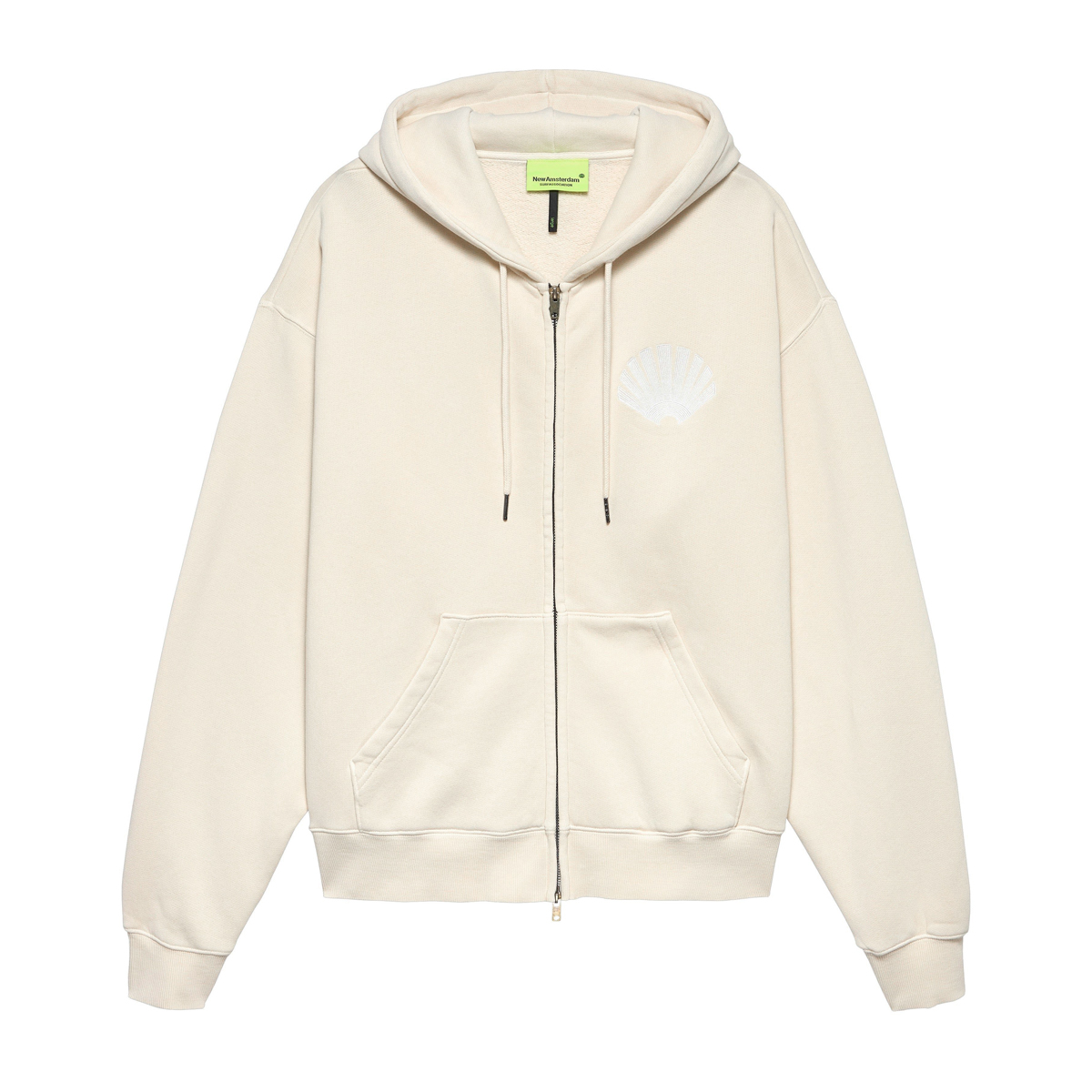 Logo Zip Hoodie - Ecru
