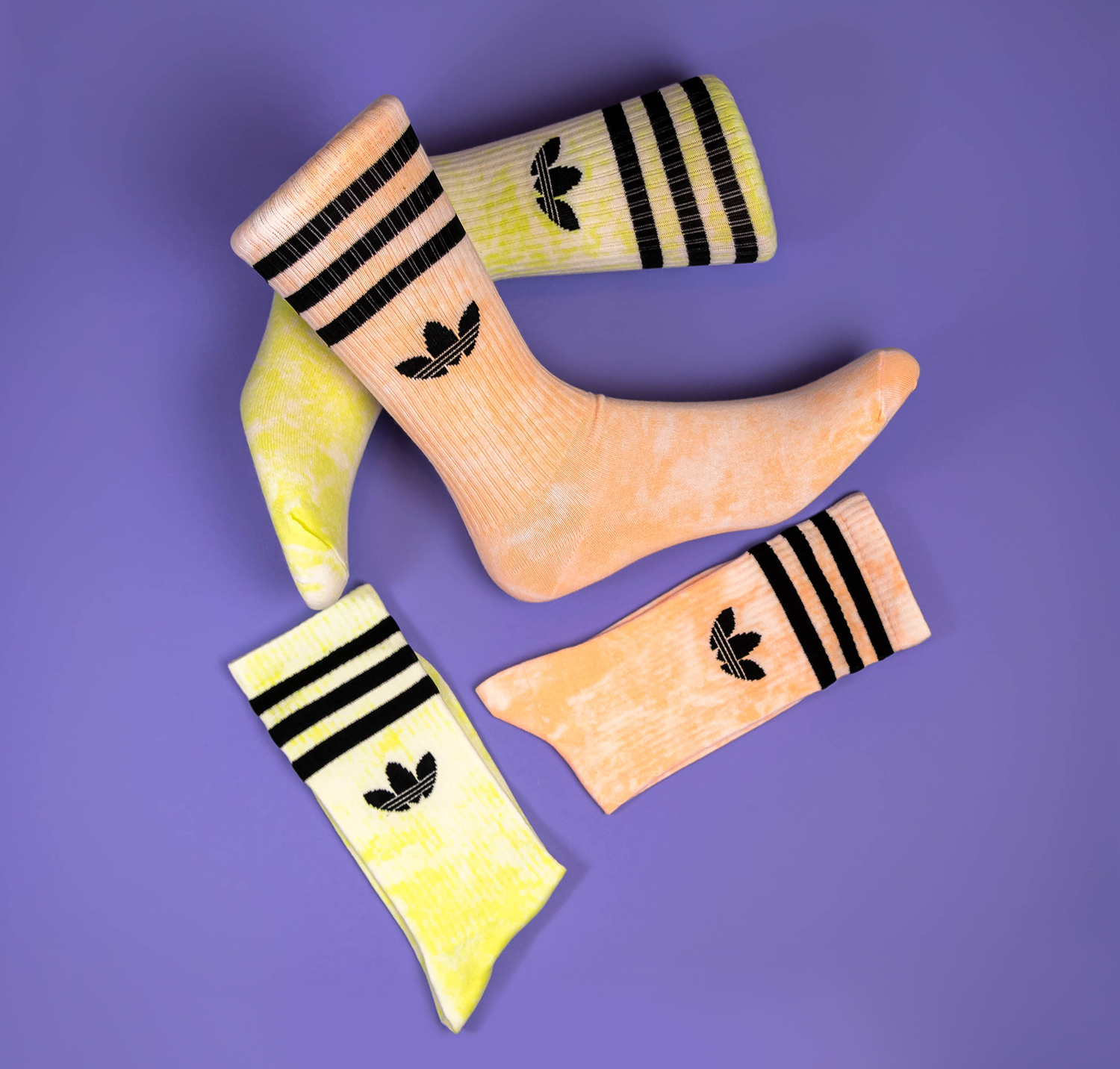 adidas Originals Tie Dye Crew Sock 2Pack - Orange Yellow