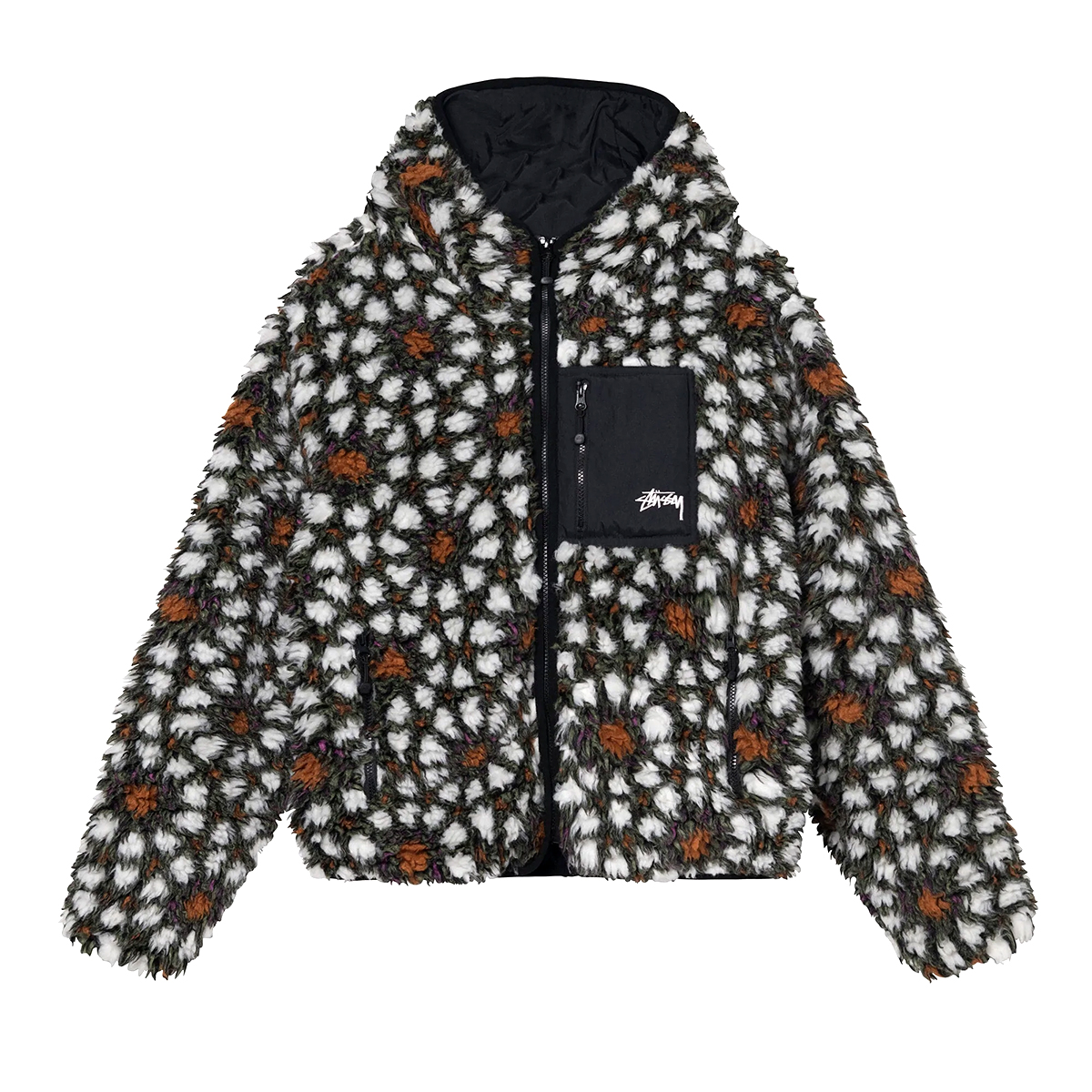 Pattern Sherpa Hood Jacket - Natural