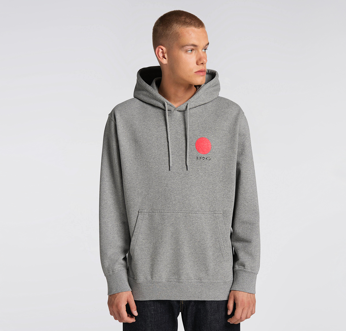 Japanese Sun Hoodie - Mid Grey Marl