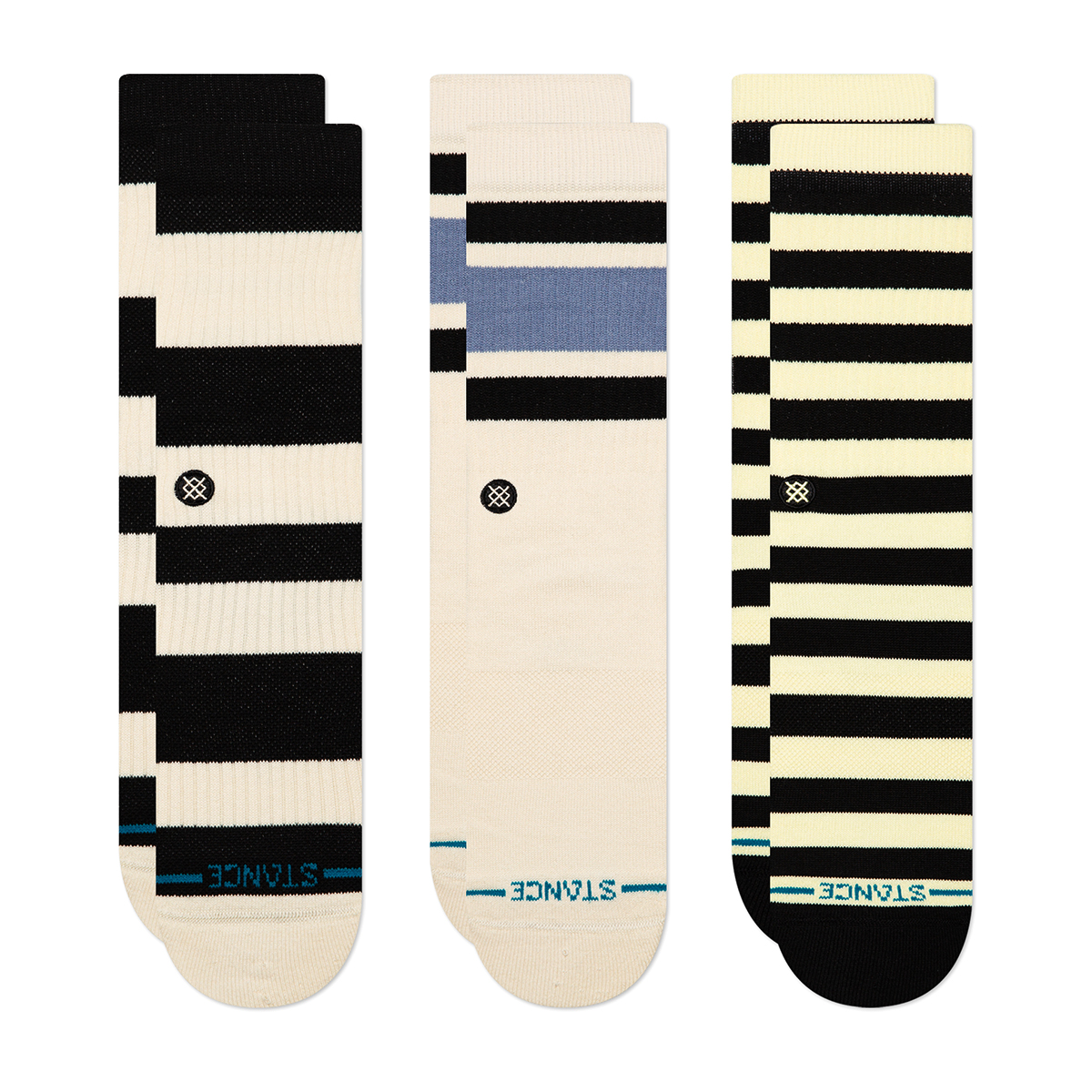 Fred Crew 3Pack - Cream Black