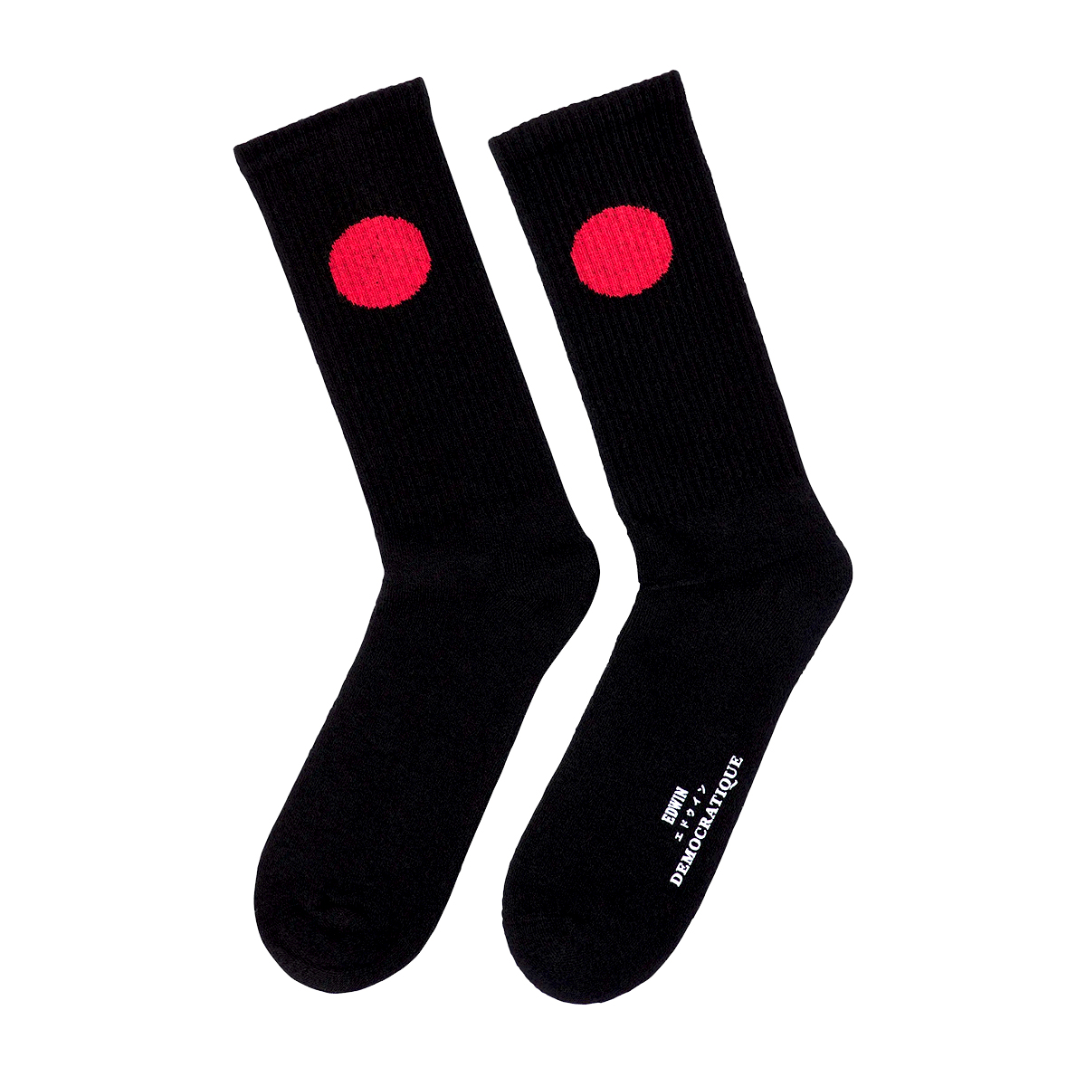 JAPANESE SUN x DEMOCRATIQUE Crew Sock - Black