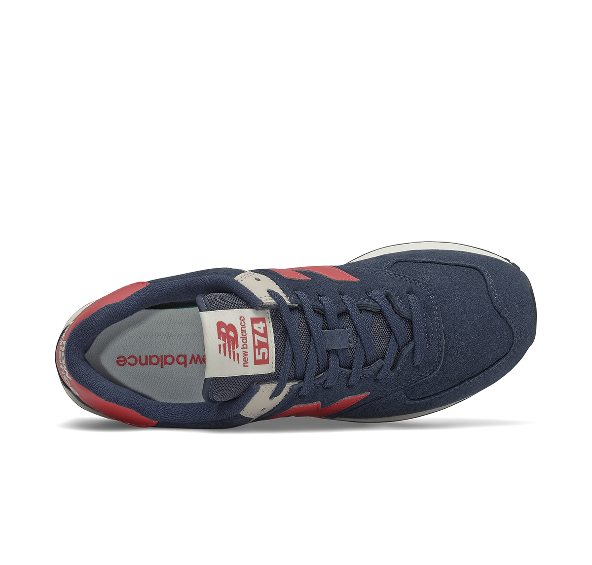 New Balance 574 - Premium Suede - Navy Red top view