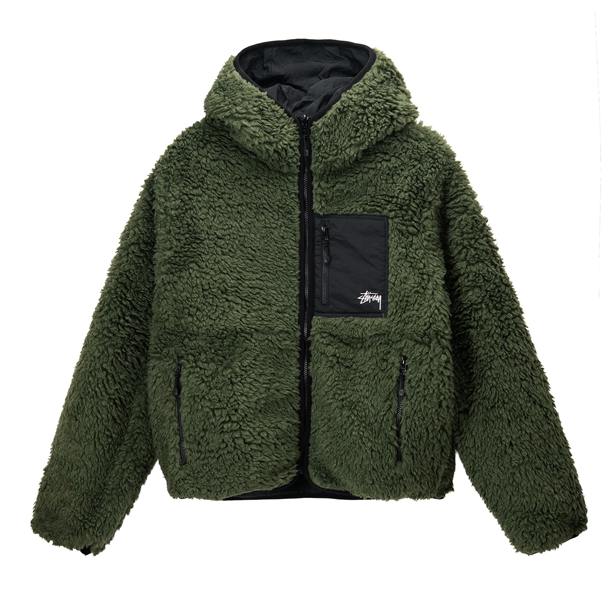 Sherpa Hood Jacket - Olive