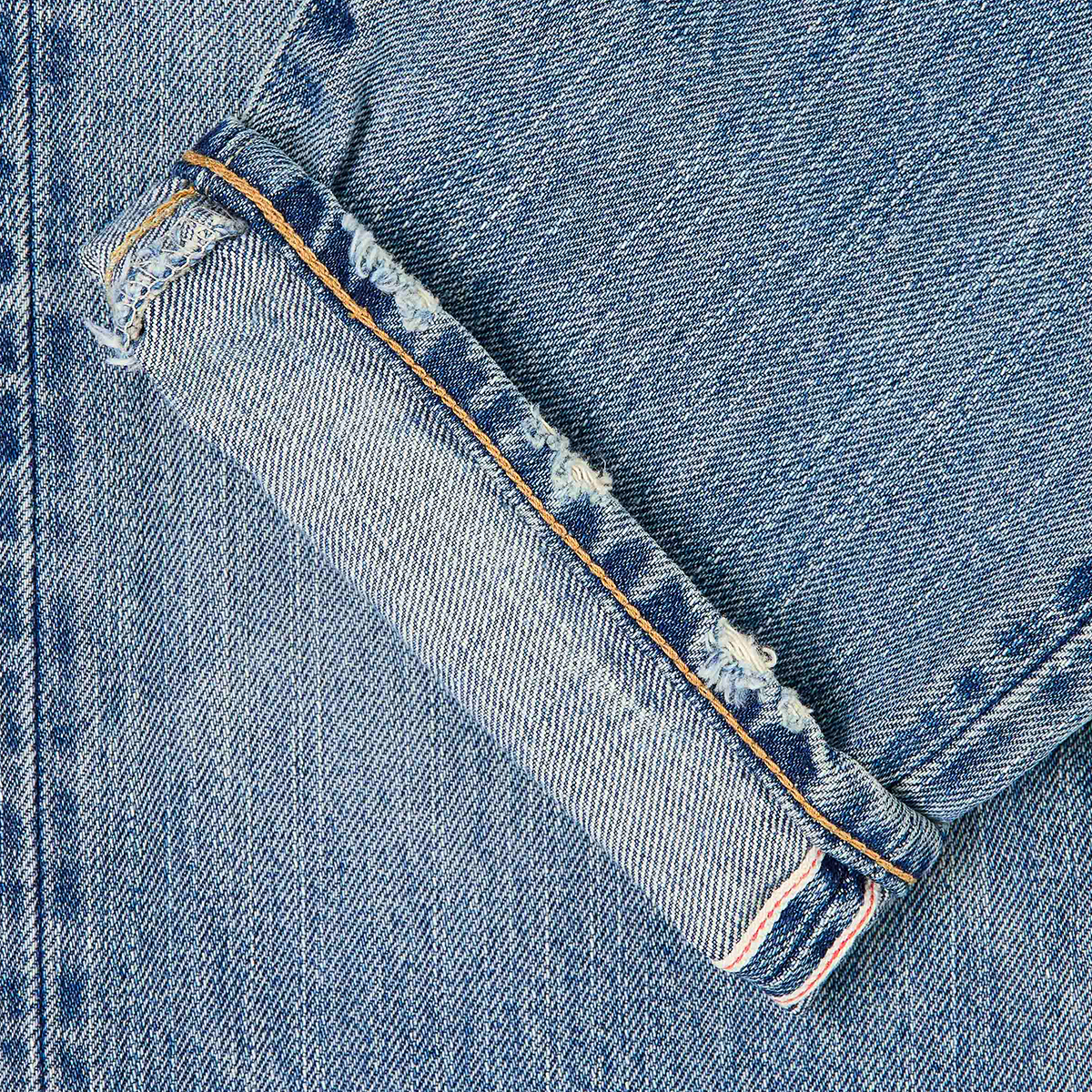 Regular Tapered - Made In Japan - Kurabo Recycle Red Selvage Denim 14oz - Light Used