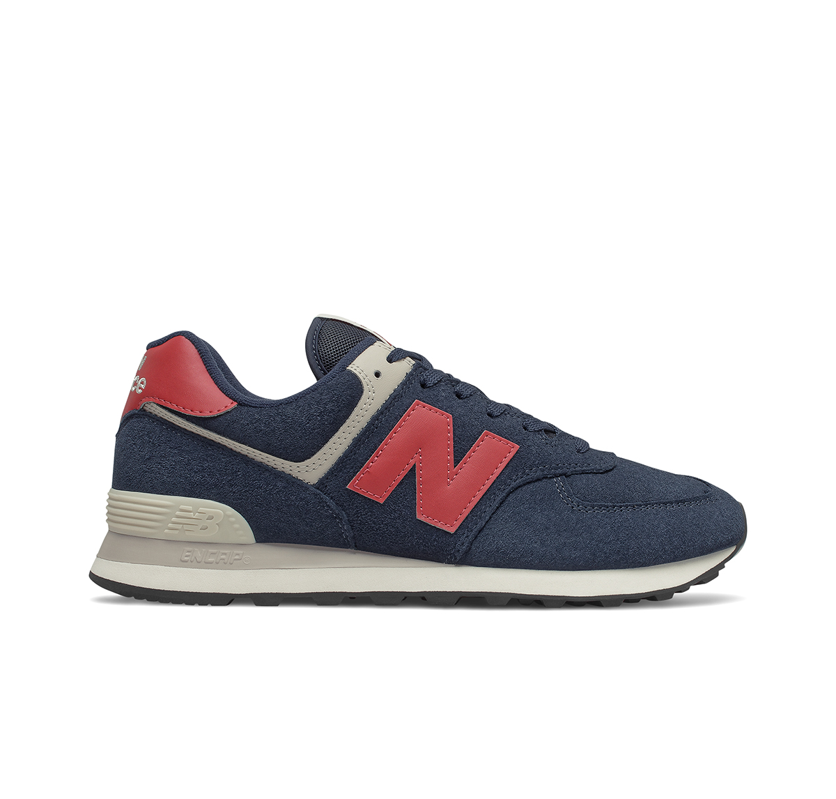 New Balance 574 - Premium Suede - Navy Red right side