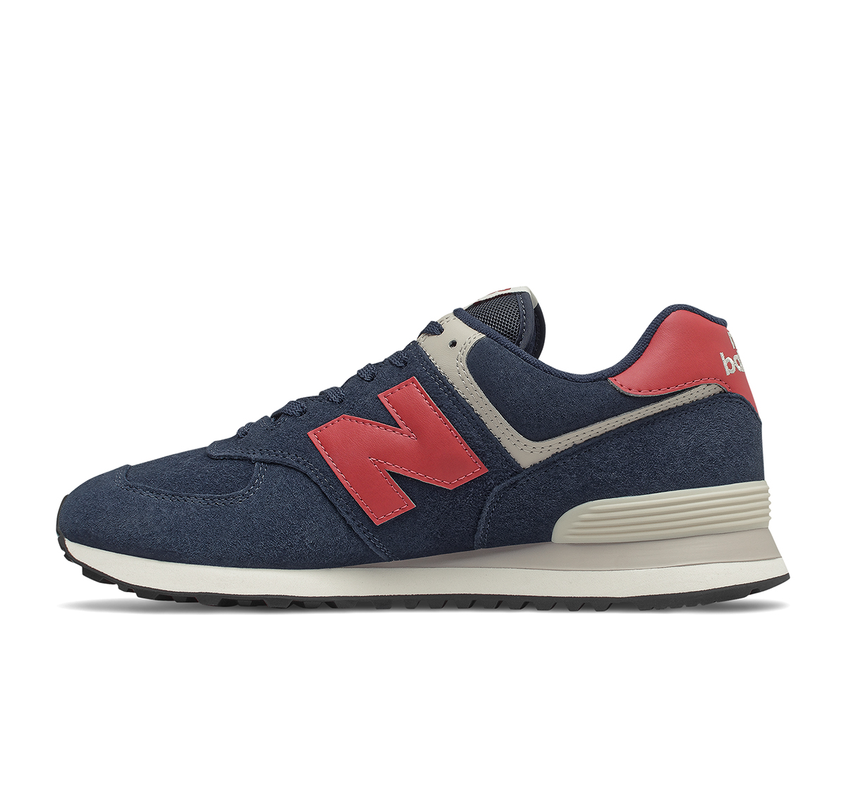 New Balance 574 - Premium Suede - Navy Red left side
