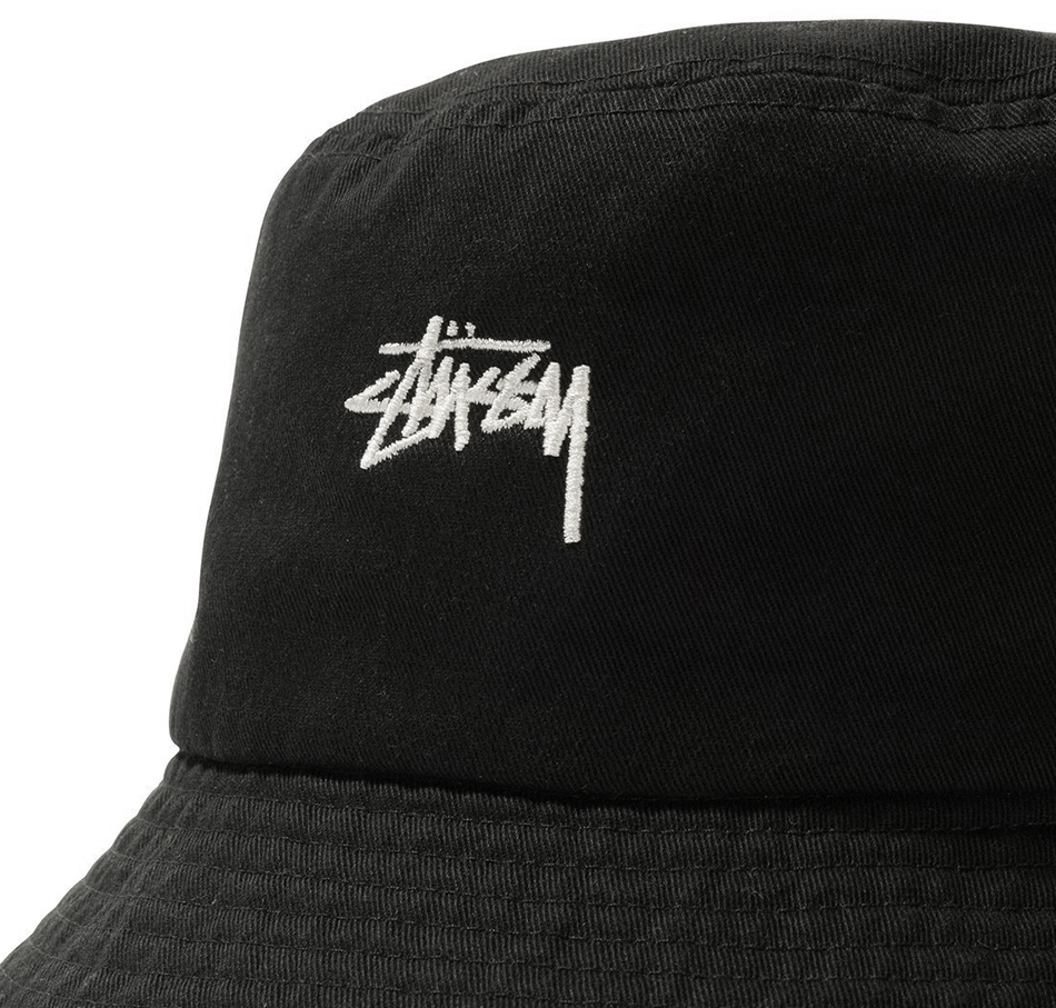 Stüssy Stock Logo Bucket Hat - Black