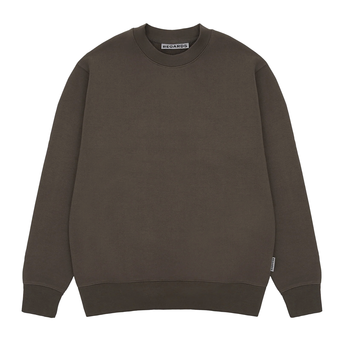 Relaxed Loopback Crewneck Sweatshirt - Coffee