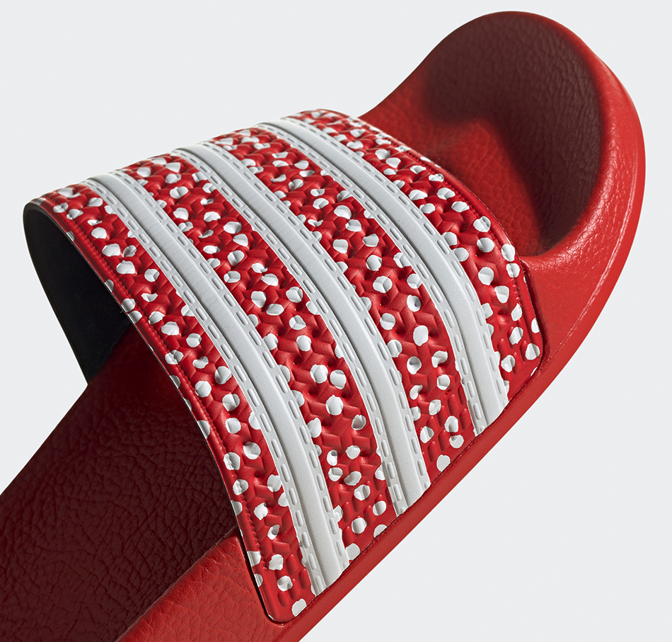 adidas Originals Adilette Womens - Dotted - Vivid Red