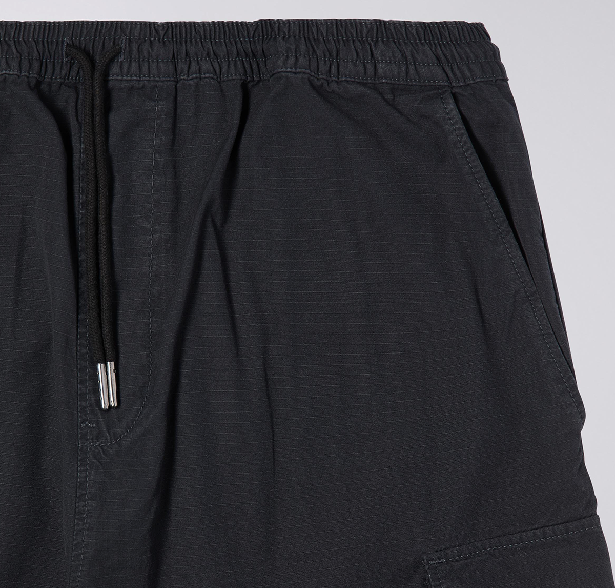 EDWIN Squad Pant - Rip Stop - Black Garment Dyed front detail