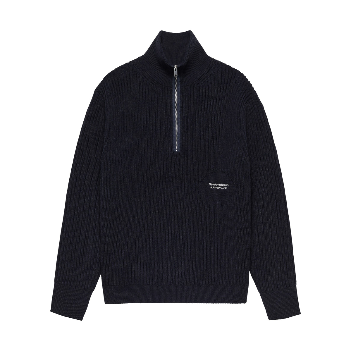 Half Zip Stricksweater - Blue