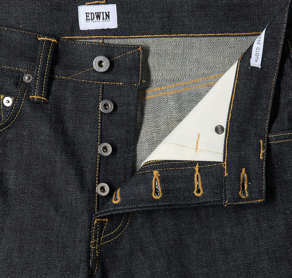 EDWIN ED-55 Red Listed Selvage Denim 14oz - Blue Unwashed