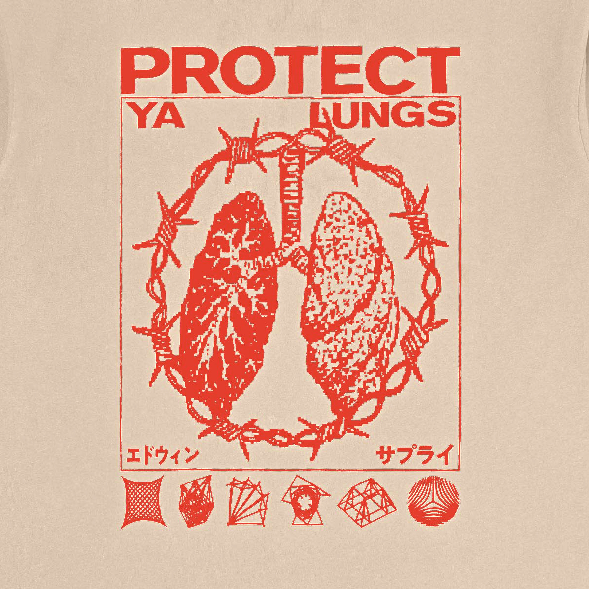 Protect Ya Lungs - Oversized Tee - White Pepper