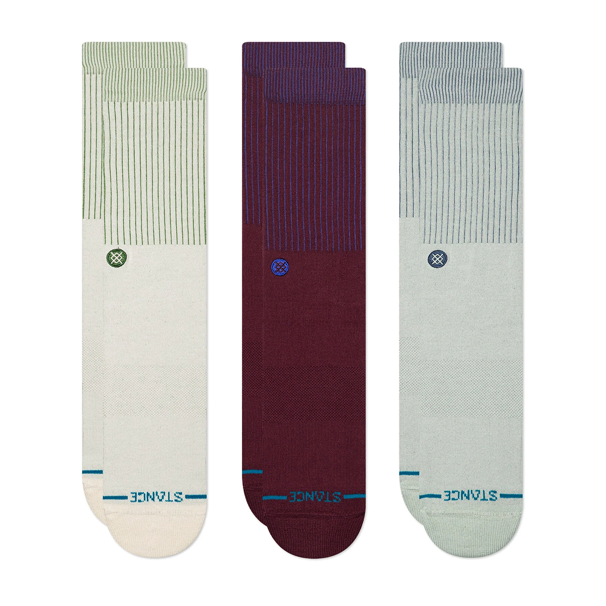 Icon Pop Crew Socks 3 Pack - Canvas