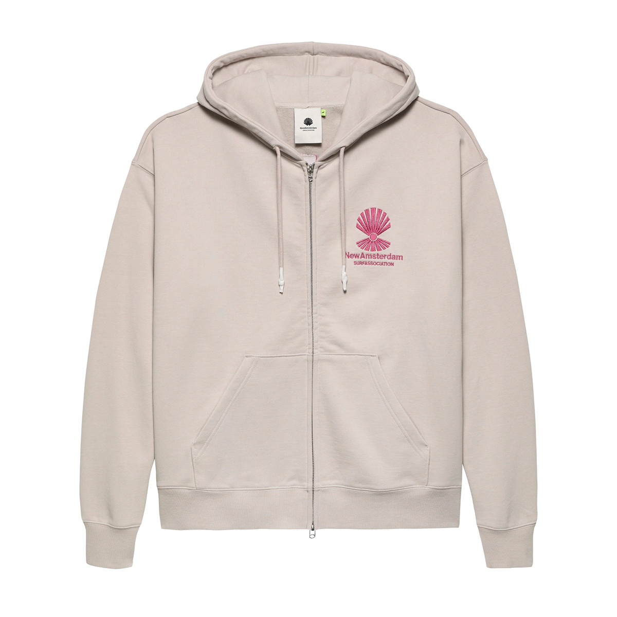 Logo Zip Hoodie - Relaxed Fit - Pebble Magenta