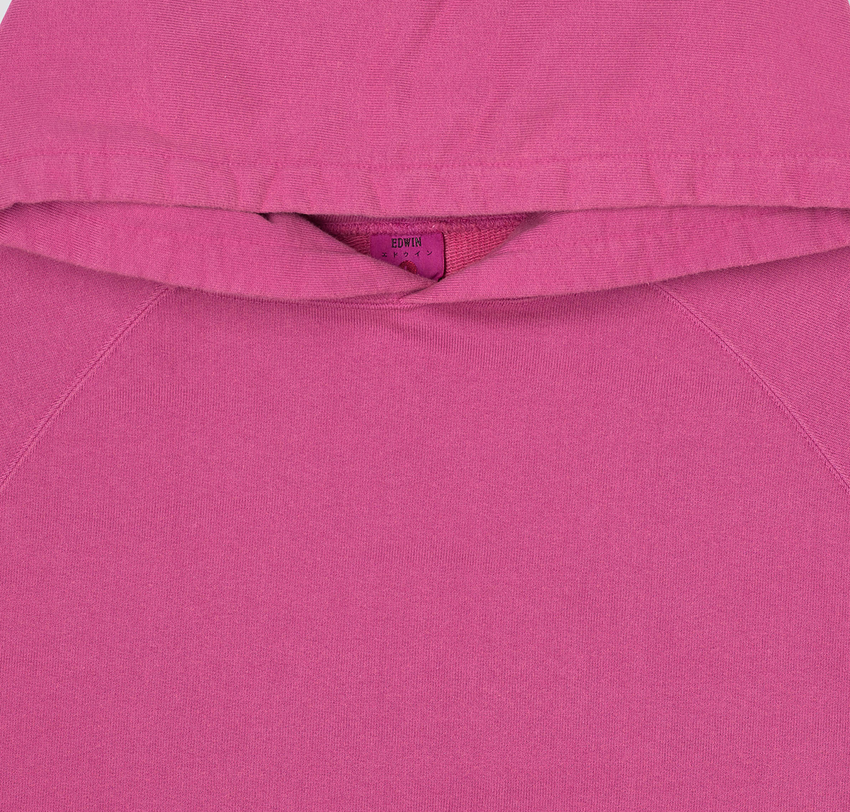 EDWIN Raglan Sleeve Hoodie - Made In Japan - Bo Tan Pink detail