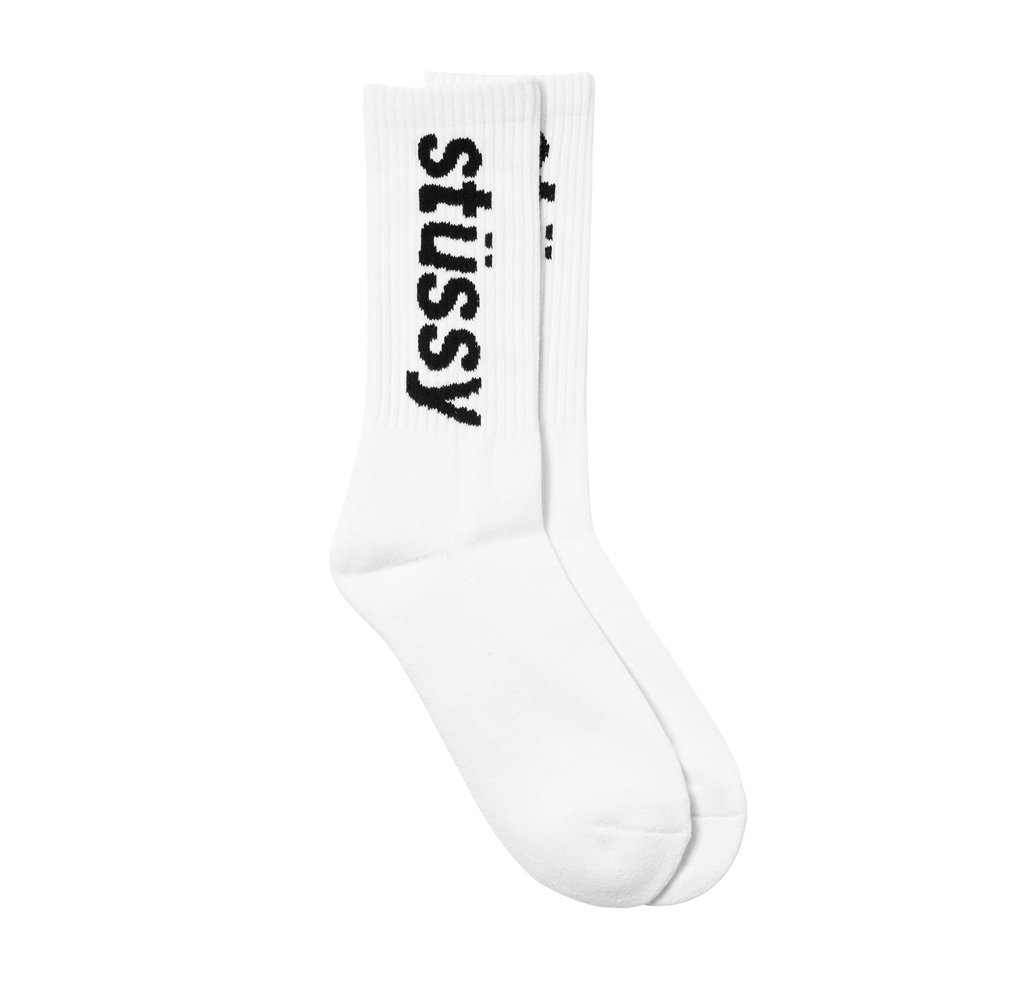 Stüssy Helvetica Jacquard Crew Socks - White