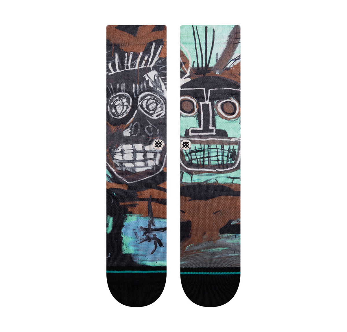 Stance Two Heads On Gold - Jean-Michel Basquiat - Black front